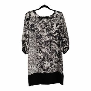 NWT New York & Company Black/White Floral Dress M